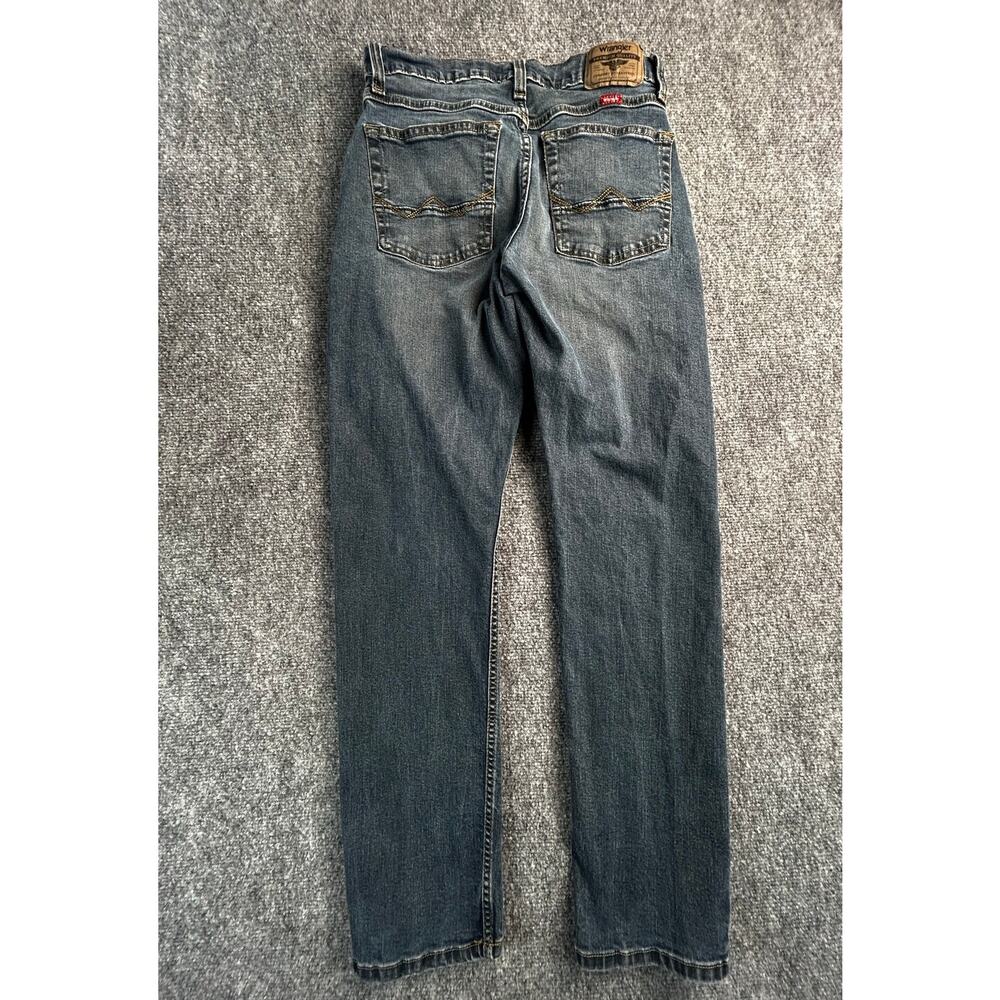 Wrangler Athletic Fit Jeans Men's 28x30 Dark Wash Stretch Straight Leg Denim - Picture 2 of 8